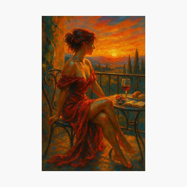 Item preview,  Romantic Sunset Balcony – Tuscany-Inspired Art Print designed and sold by Tree-Sale.