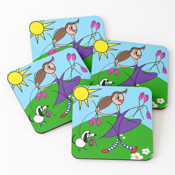 Item preview, Green Hills Girls – Tulip Time - Whimsical Printable Wall Art for Kids | Nursery & Bedroom Decor designed and sold by hebustyle.