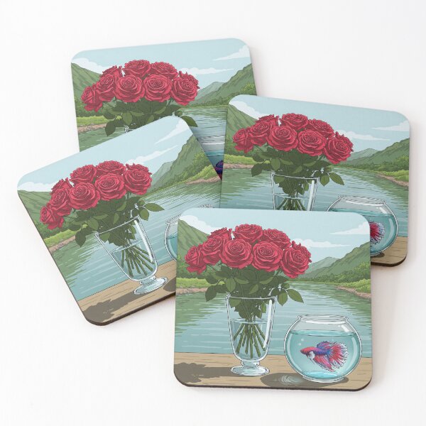 Item preview, Painting: Roses in a vase by the river designed and sold by Tonphiarts.