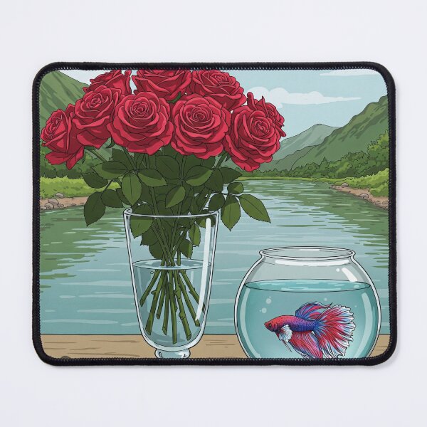 Item preview, Painting: Roses in a vase by the river designed and sold by Tonphiarts.