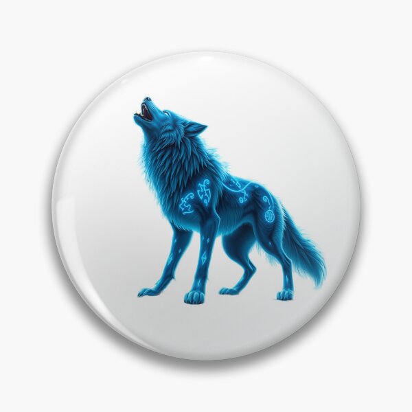 Item preview, Cyber Howl: Glowing Blue Wolf Spirit designed and sold by gtrock.