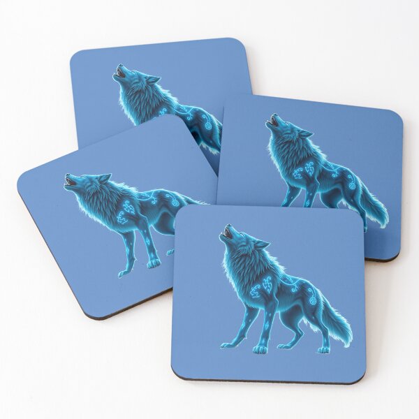 Item preview, Cyber Howl: Glowing Blue Wolf Spirit designed and sold by gtrock.