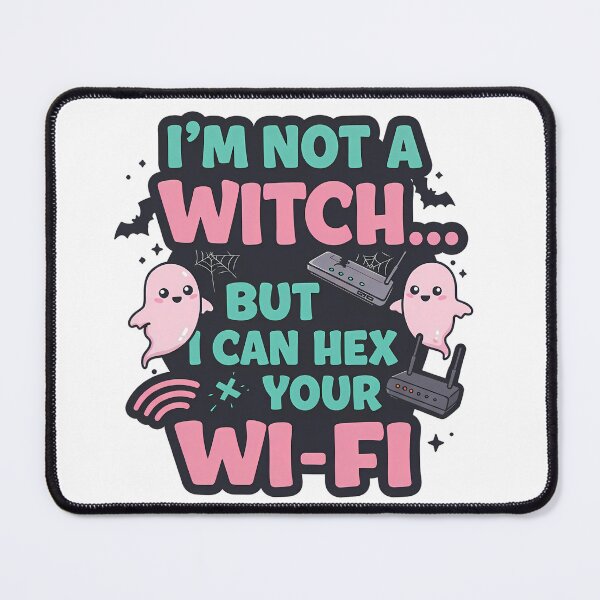 Item preview, Hex Your Wi-Fi Kawaii Horror T-Shirt – Cute Ghost Tech Glitch Design designed and sold by Typography Prints.