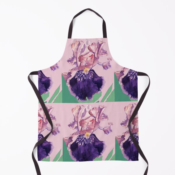 Item preview, Iris Flower Watercolor Painting - Glorious Purple on Baby Pinkb Art designed and sold by Sarah  Rajkotwala.