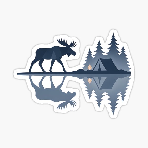 Item preview, The Stillness Camping and Moose Reflection  designed and sold by Bori8308.