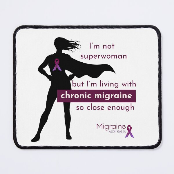 Item preview, Chronic Migraine Superwoman designed and sold by Migraine Australia.