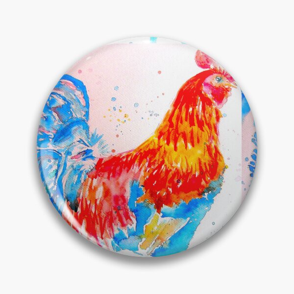 Item preview, Red Rooster Watercolor Painting Chicken Amazing Bright Colourful Splash designed and sold by Sarah  Rajkotwala.