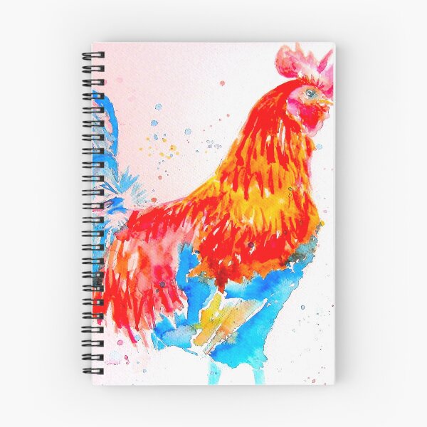 Item preview, Red Rooster Watercolor Painting Chicken Amazing Bright Colourful Splash designed and sold by Sarah  Rajkotwala.