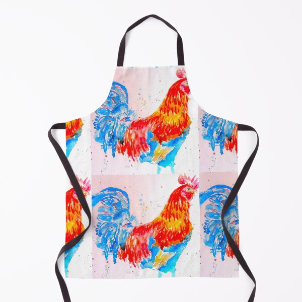 Item preview, Red Rooster Watercolor Painting Chicken Amazing Bright Colourful Splash designed and sold by Sarah Rajkotwala.