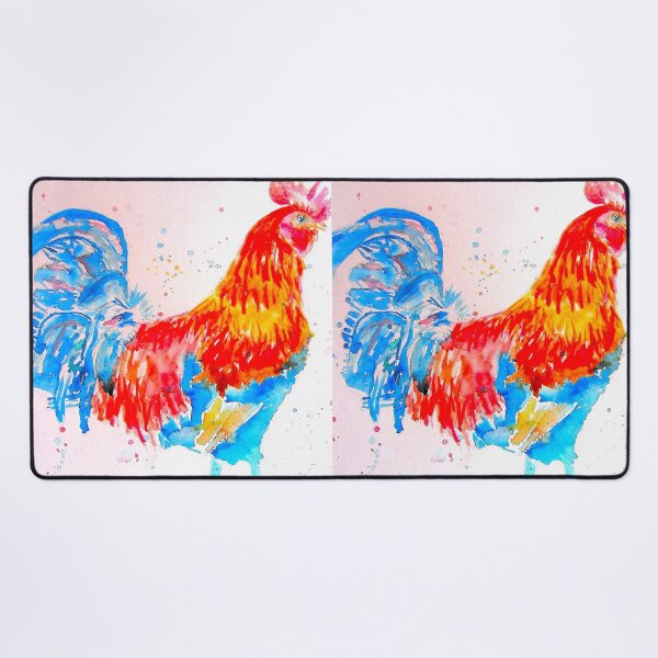 Item preview, Red Rooster Watercolor Painting Chicken Amazing Bright Colourful Splash designed and sold by Sarah Rajkotwala.