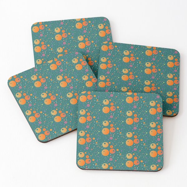 Item preview, Dark grey blue orange original dot pattern |  deep gray blue brown polka dots designed and sold by lausn.