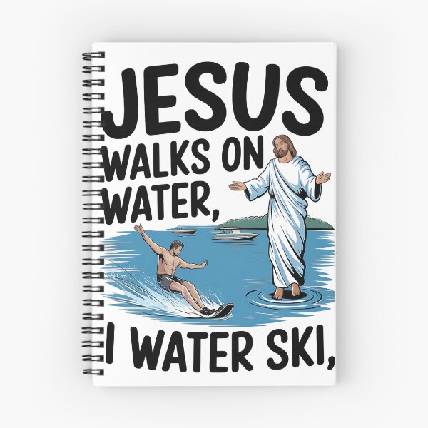 Item preview, Jesus Walks on Water, I Water Ski – Funny Christian Humor Design designed and sold by Evolved Ape.