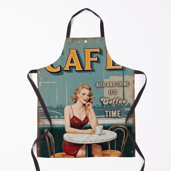 Item preview, Retro Coffee Lover Art – "Rise and Shine It's Coffee Time" – Vintage Blonde Woman Illustration designed and sold by All-About-Life.
