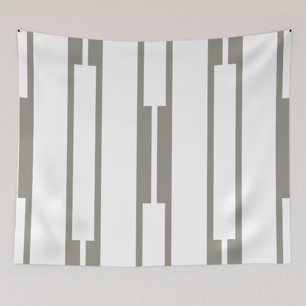Item preview, Geometric Block Stripes Geo Chain Vertical Pattern in Gray and White designed and sold by kierkegaard.