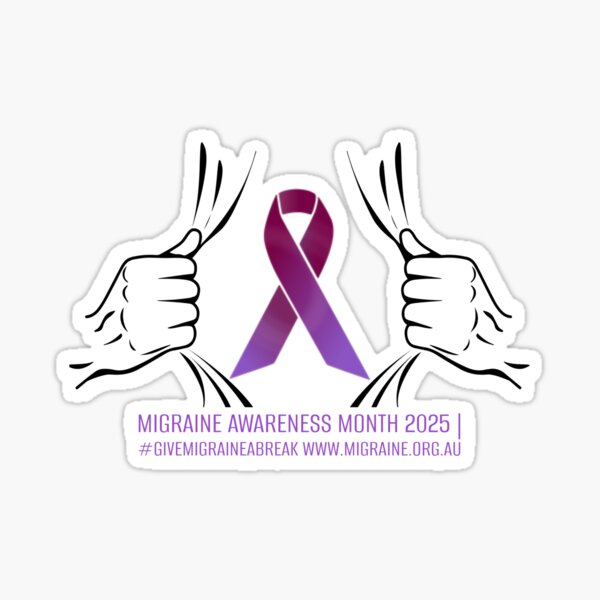 Vista previa del artículo con la obra «Guerrero de la migraña», diseñado y vendido por Migraine Australia.