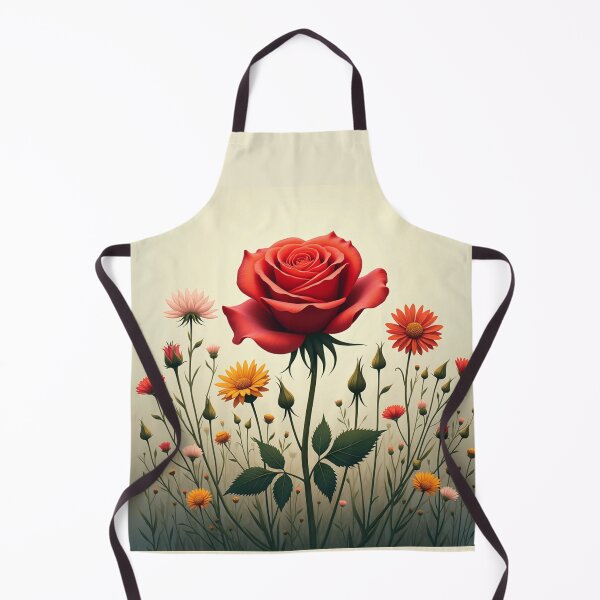 Item preview, Wildflowers and Red Rose in Middle - Light Green Background #5007 designed and sold by Wildflower Rose.