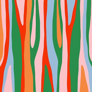 Artwork thumbnail, Bold and Colorful Abstract Wild Stripes Modern Multicolor Pattern by kierkegaard