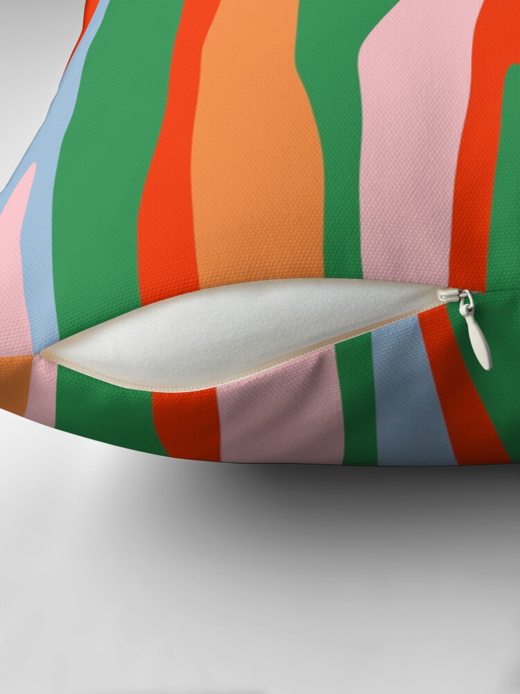 Thumbnail 2 of 4, Pillow, Bold and Colorful Abstract Wild Stripes Modern Multicolor Pattern designed and sold by kierkegaard.