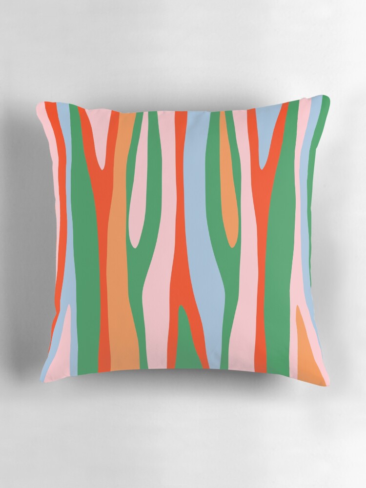 Thumbnail 3 of 4, Pillow, Bold and Colorful Abstract Wild Stripes Modern Multicolor Pattern designed and sold by kierkegaard.