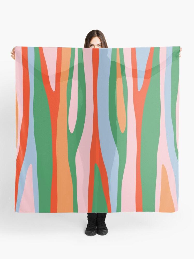 Thumbnail 1 of 3, Scarf, Bold and Colorful Abstract Wild Stripes Modern Multicolor Pattern designed and sold by kierkegaard.