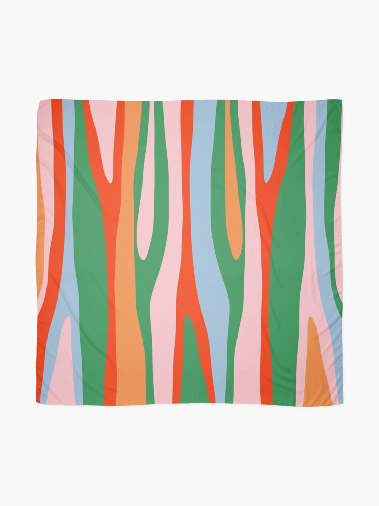 Thumbnail 2 of 3, Scarf, Bold and Colorful Abstract Wild Stripes Modern Multicolor Pattern designed and sold by kierkegaard.