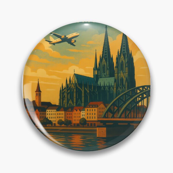 Item preview, Traveling COLOGNE Germany - Vintage Poster and Greeting Card designed and sold by Earth Celebration Designs.