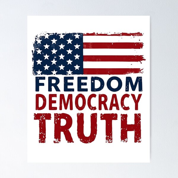 Item preview, Freedom Democracy Truth – Patriotic American Flag Political Design designed and sold by haitrieuic96.