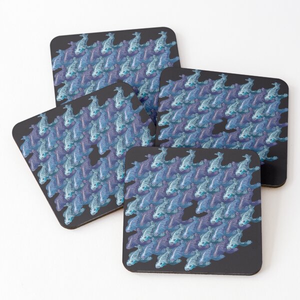 Item preview, The missing piece: Blue Fish Tessellation – Escher-Inspired Geometric Art designed and sold by Richards little art shop.