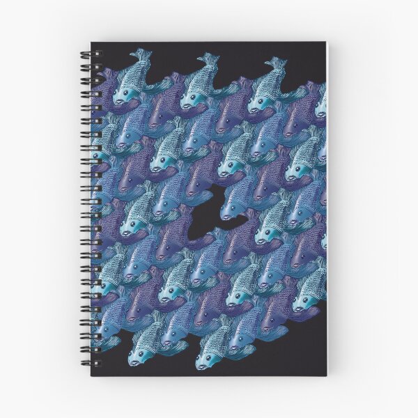 Item preview, The missing piece: Blue Fish Tessellation – Escher-Inspired Geometric Art designed and sold by Richards little art shop.