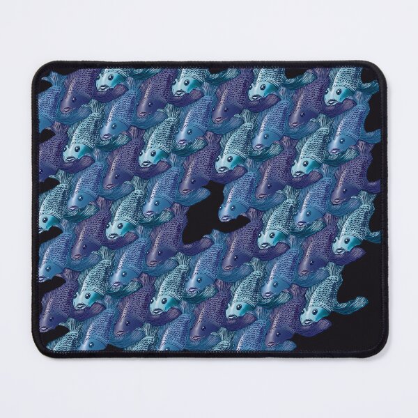 Item preview, The missing piece: Blue Fish Tessellation – Escher-Inspired Geometric Art designed and sold by Richards little art shop.
