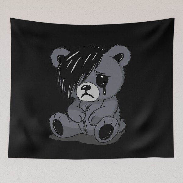 Item preview, Sad Emo Teddy Bear – Goth Plush with Feelings designed and sold by MAF_Merch.