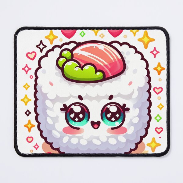 Item preview, Kawaii sushi colourful lovey dovey cute eyes designed and sold by boredbiotic.