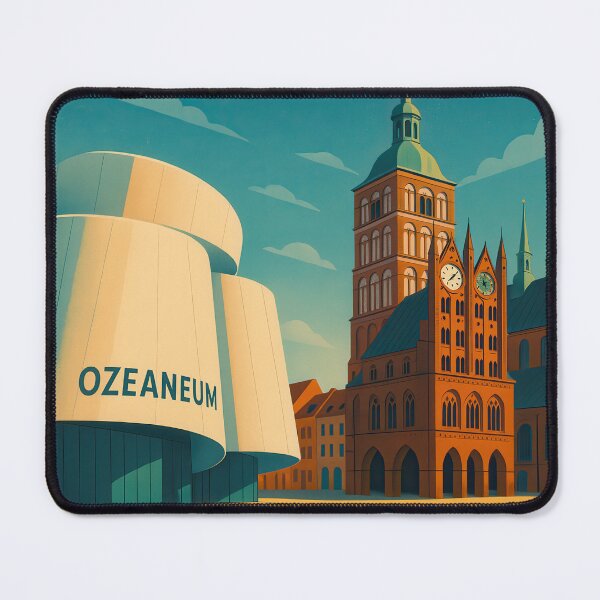 Item preview, Traveling STRALSUND Germany Vintage Poster and Greeting Card designed and sold by Earth Celebration Designs.