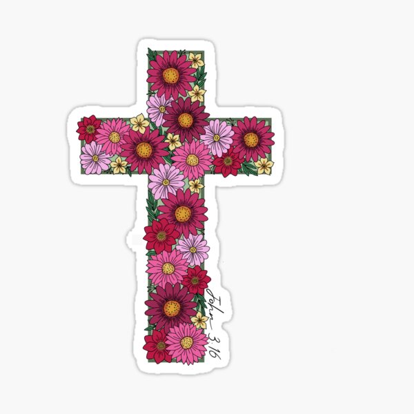 Item preview, Flower cross pink designed and sold by Olive-Grove.