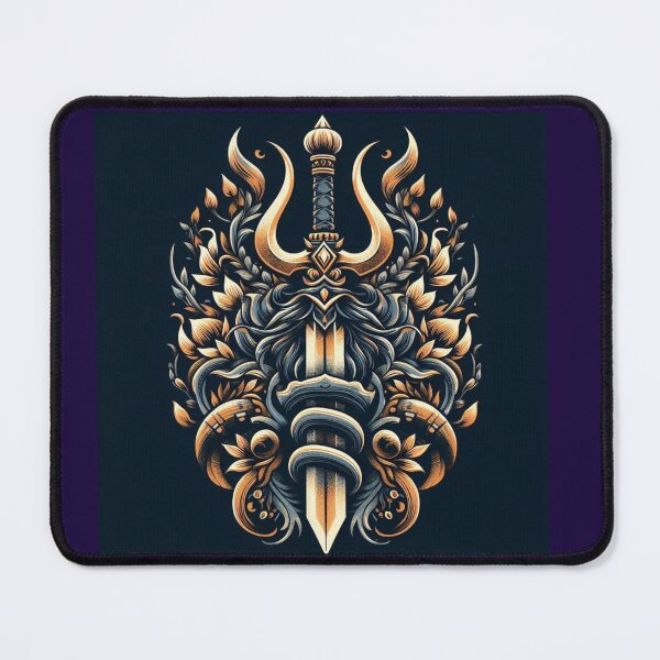 Aperçu de l'œuvre « Trishul de Shiva » – T-shirt d’art sacré Shiv Trishul créée et vendue par KumarDesignLab.