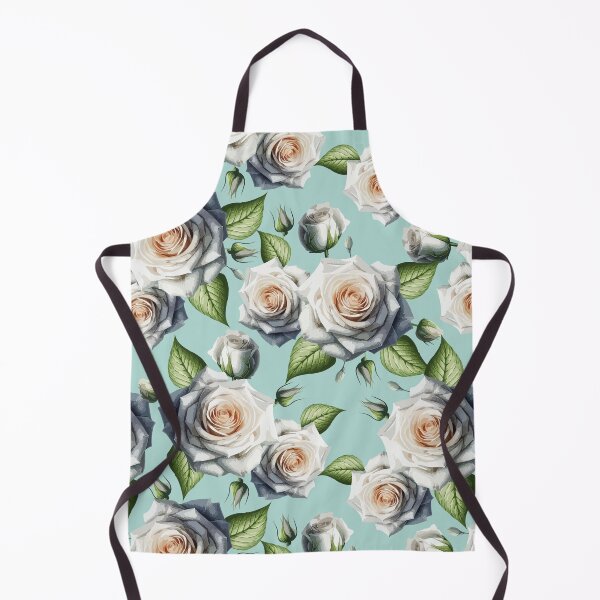 Item preview, White Roses Pattern On Blue designed and sold by Ayesha Saleem.