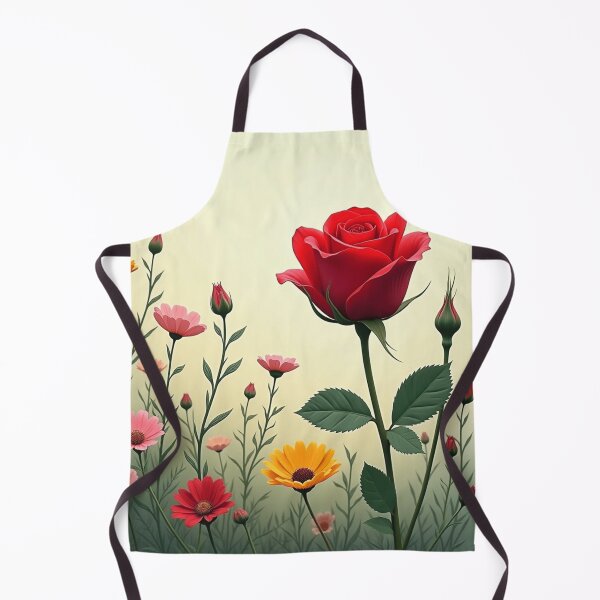 Item preview, Wildflowers and Red Rose on the Right - Light Green Background #5006 designed and sold by Wildflower Rose.