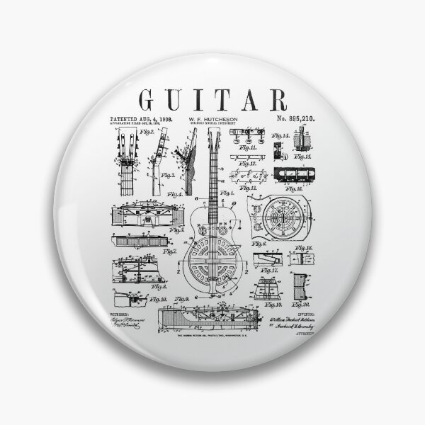 Item preview, Guitar Guitarist Musical Instrument Musician Vintage Patent designed and sold by GrandeDuc.
