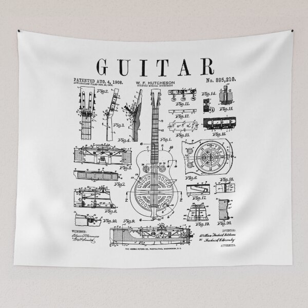 Item preview, Guitar Guitarist Musical Instrument Musician Vintage Patent designed and sold by GrandeDuc.