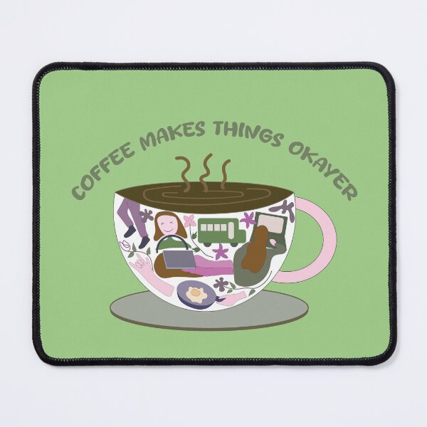 Item preview, Coffee makes things okayer white cup designed and sold by SoupSouka.