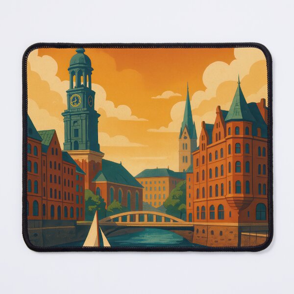 Item preview, Traveling HAMBURG Germany Vintage Poster and Greeting Card designed and sold by Earth Celebration Designs.
