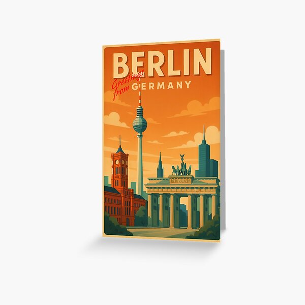 Artikel-Vorschau von Travelling Berlin Germany Poster and Greeting Card, designt und verkauft von Kingdom of the Fly Design.