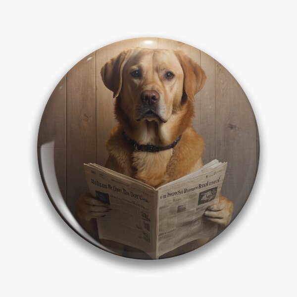 Item preview, Labrador Retriever Reading Newspaper on Toilet designed and sold by vk09.