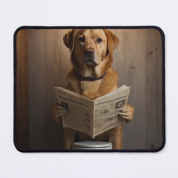 Item preview, Labrador Retriever Reading Newspaper on Toilet designed and sold by vk09.