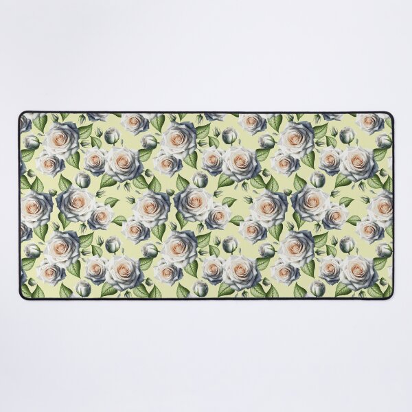 Item preview, White Roses Pattern On Yellow designed and sold by Ayesha Saleem.