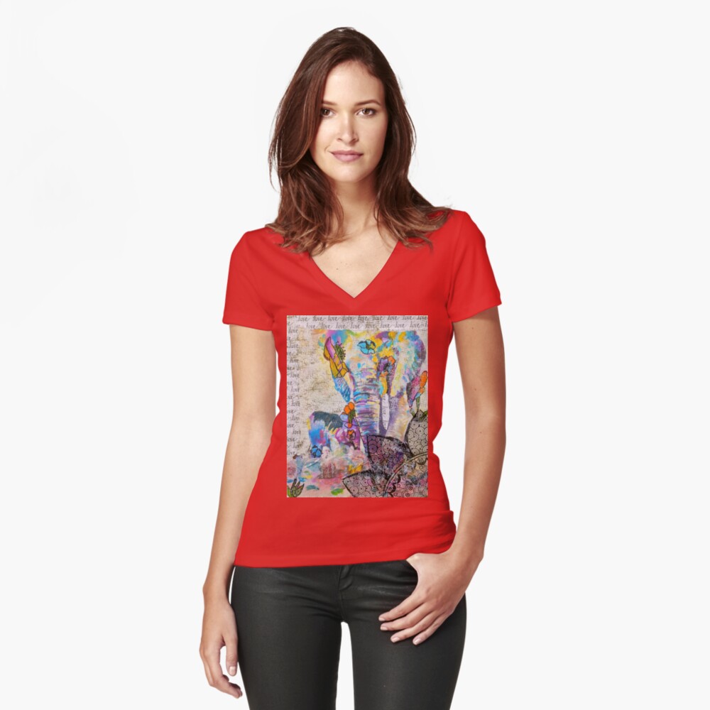 Item preview, Fitted V-Neck T-Shirt designed and sold by Ladyinthemitten.