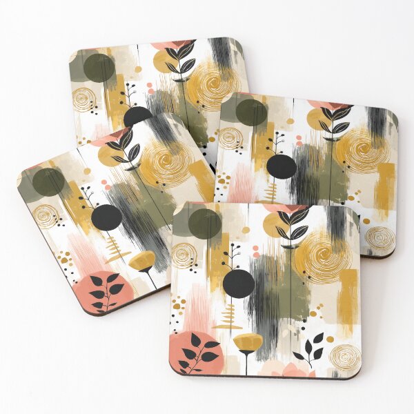 Item preview, Earth Bloom Rhythm – Expressive Abstract Florals in Sunset Tones designed and sold by Moisky Patterns.