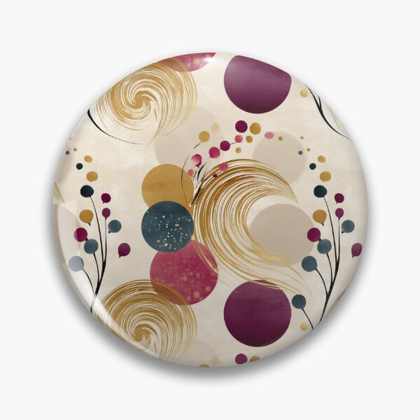 Artikelvorschau, Golden Whirl Harmony – Abstrakte Spiralen und Beeren auf warmem Beige entworfen und verkauft von Moisky Patterns.
