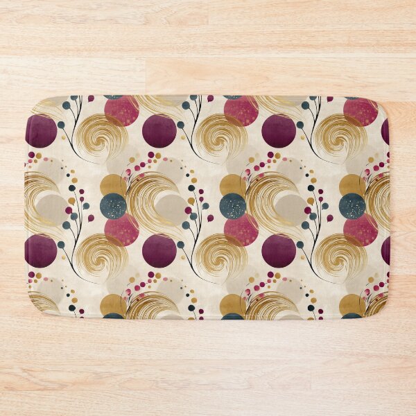 Item preview, Golden Whirl Harmony – Abstract Spirals and Berries on Warm Beige designed and sold by Moisky Patterns.