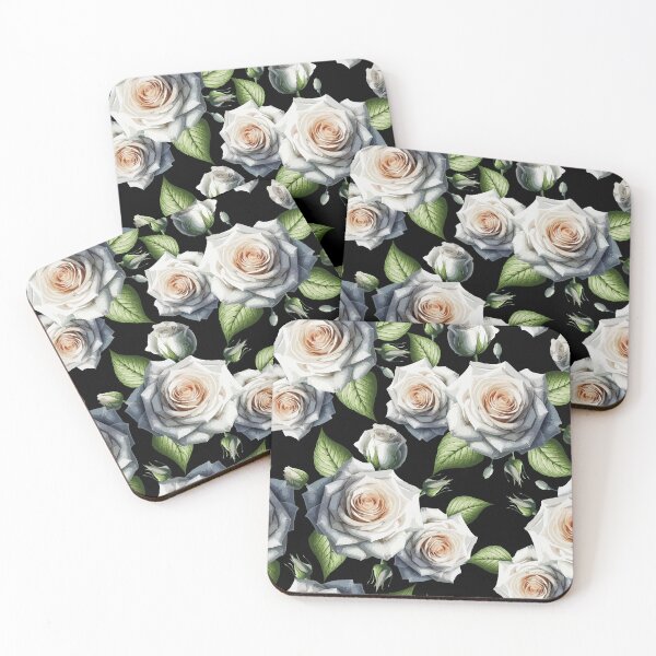 Item preview, White Roses Pattern On Black designed and sold by Ayesha Saleem.